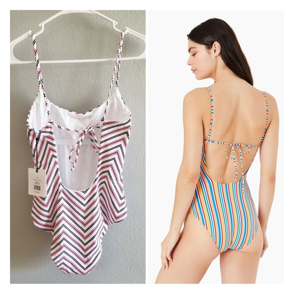 FREE Shipping! Onia Gabriella Suit Chevron Stripe - Picture 2 of 5